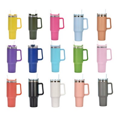 40 oz Tumbler with Handle and Straw Lid