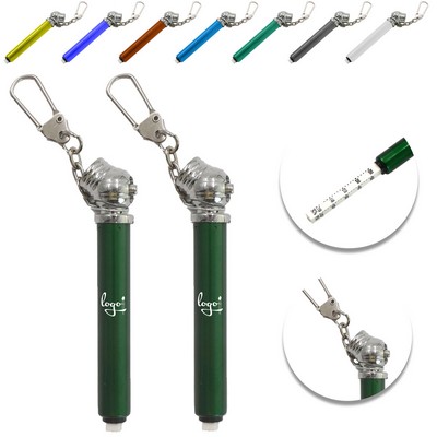Custom Mini Aluminum Pen Size Tire Gauge with Keychain (Reads 10-50 PSI)